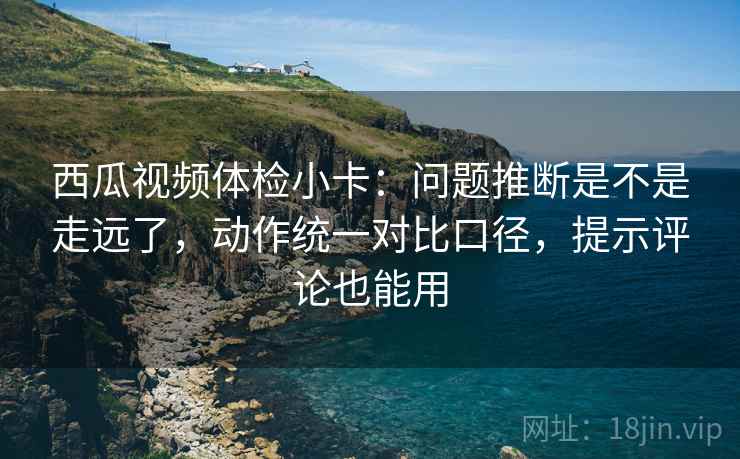 西瓜视频体检小卡：问题推断是不是走远了，动作统一对比口径，提示评论也能用